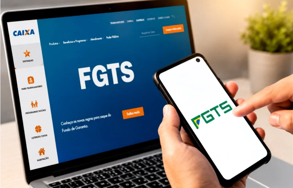 Trabalhador consulta saldo do FGTS após aprovação da distribuição de R$ 13 bilhões em lucros pelo Conselho Curador.